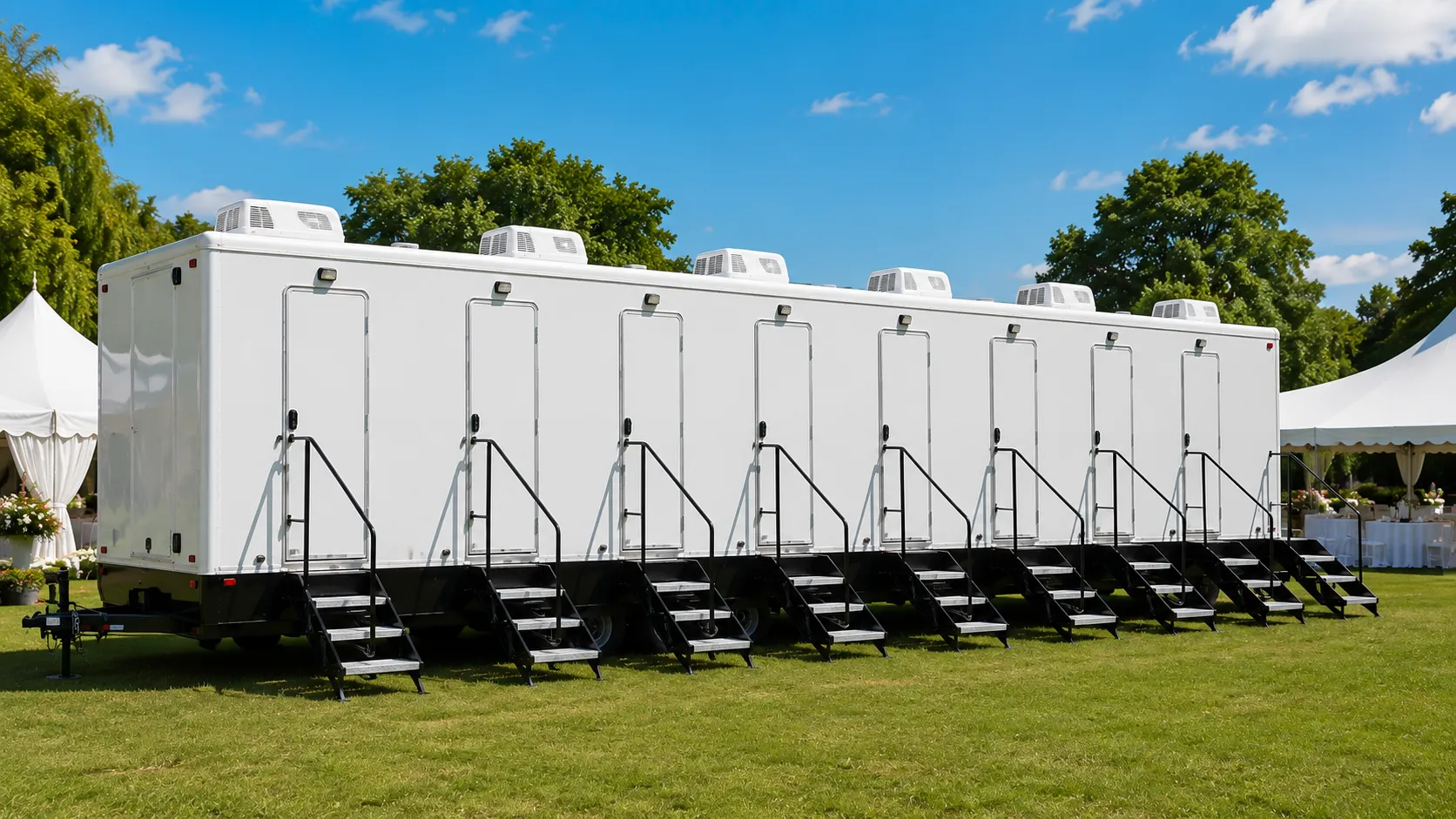 8 Stall Restroom Trailer in Durham, NC